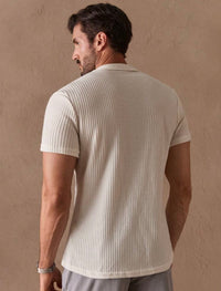 Solid colour textured shirt
