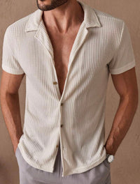 Solid colour textured shirt