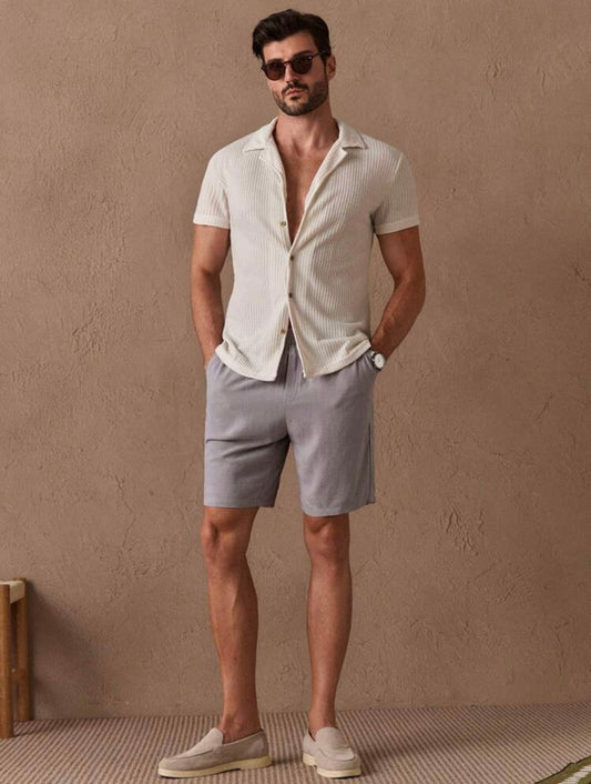 Solid colour textured shirt